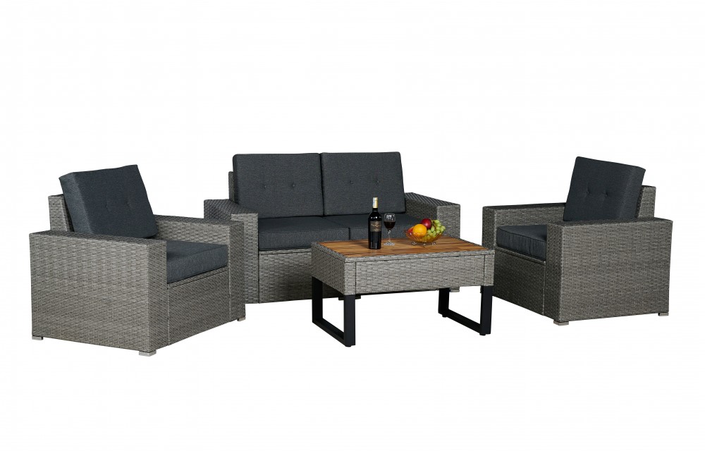 WS516 - Premium 5-Piece Poly Rattan Wicker Sofa Set