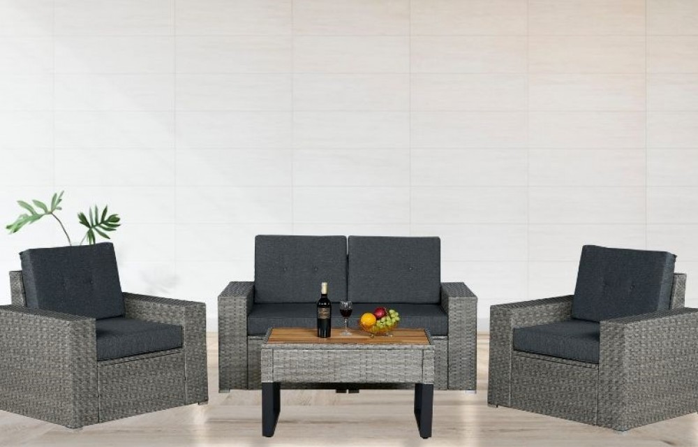 WS516 - Premium 5-Piece Poly Rattan Wicker Sofa Set