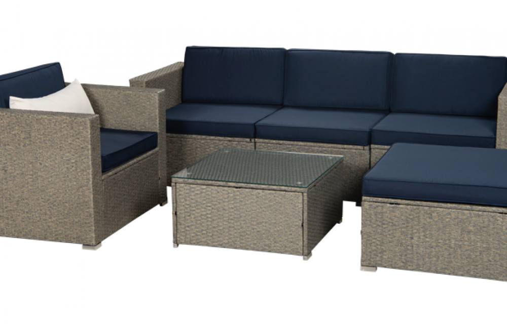 WS601 - 6-Piece Poly Rattan Outdoor Sofa Set