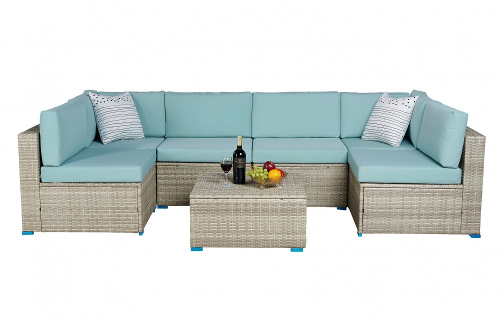 WS701.2 - 7 piece wicker sofa set (discount closeout)